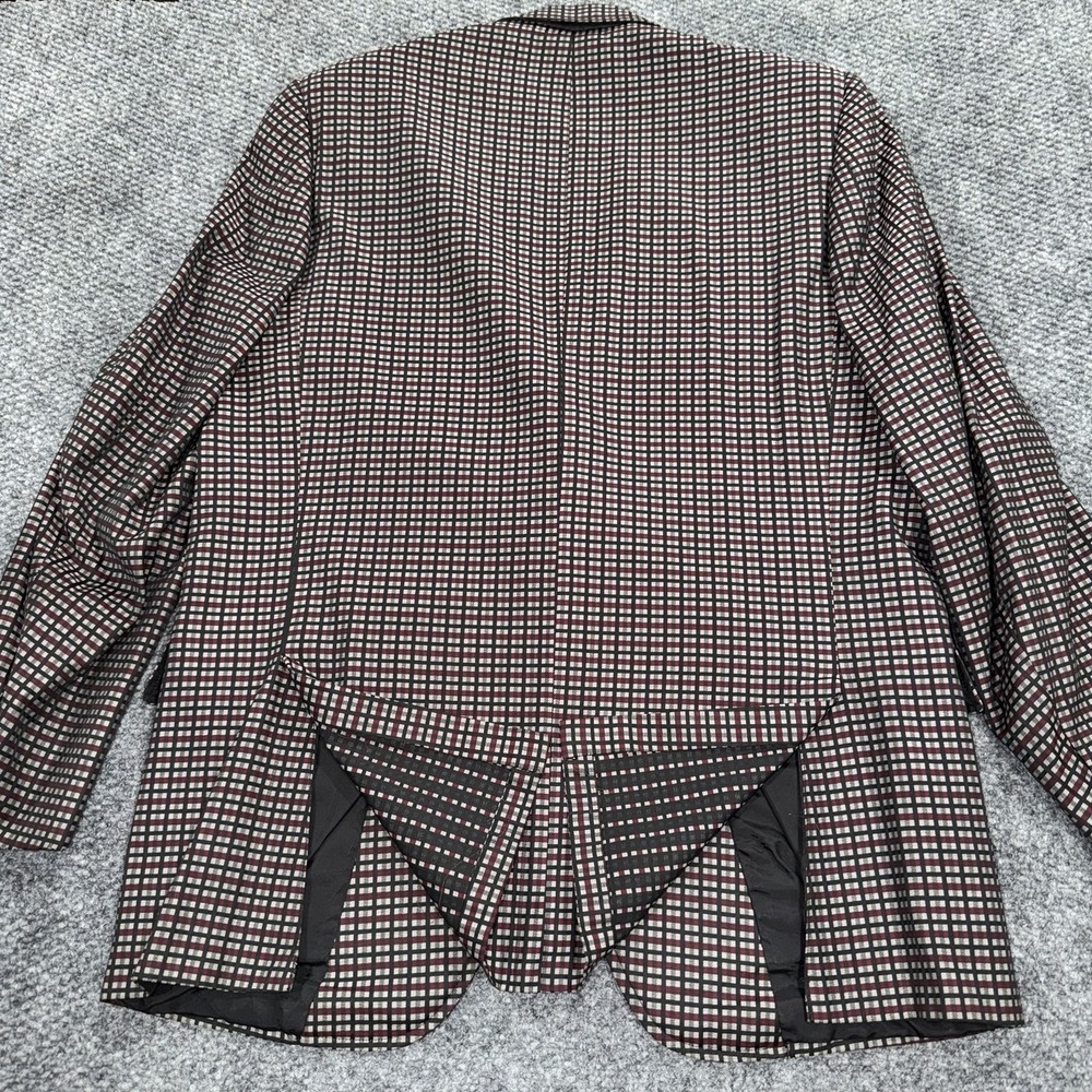 Vintage 60s Hart Schaffner Marx Mens Blazer 42R  Primavera Italian Cotton Check - Picture 6 of 10